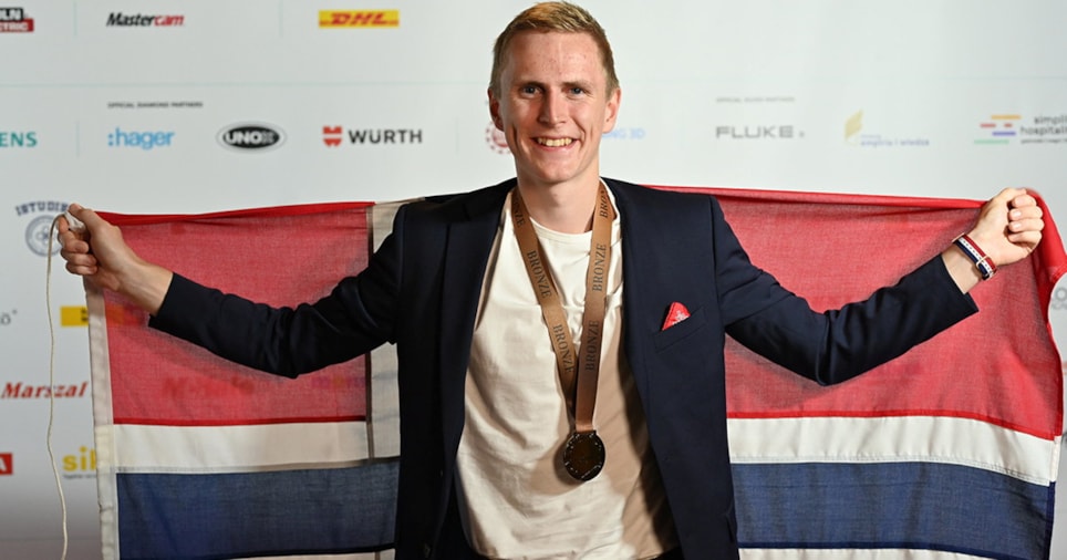 Fredrik Vehus Skjerve tok bronse under Yrkes-EM 2023 i Gdansk, Polen.